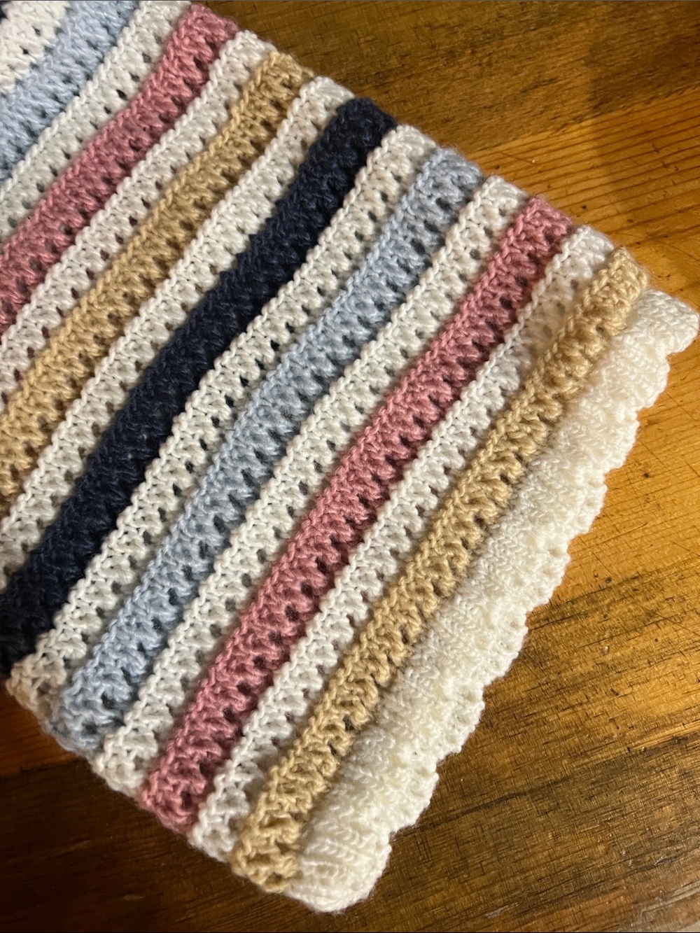 POL Crochet Striped Sweater with Blue Heart Patch - Picture 6 of 6